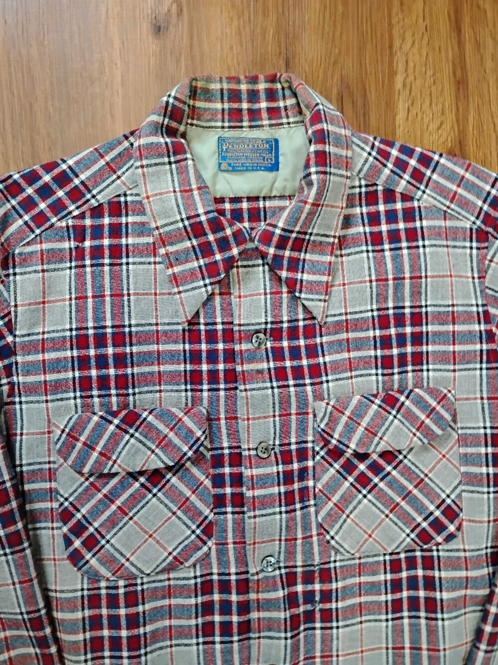 Vintage Pendleton Elbow Pads Wool Flannel Button Down Shirt